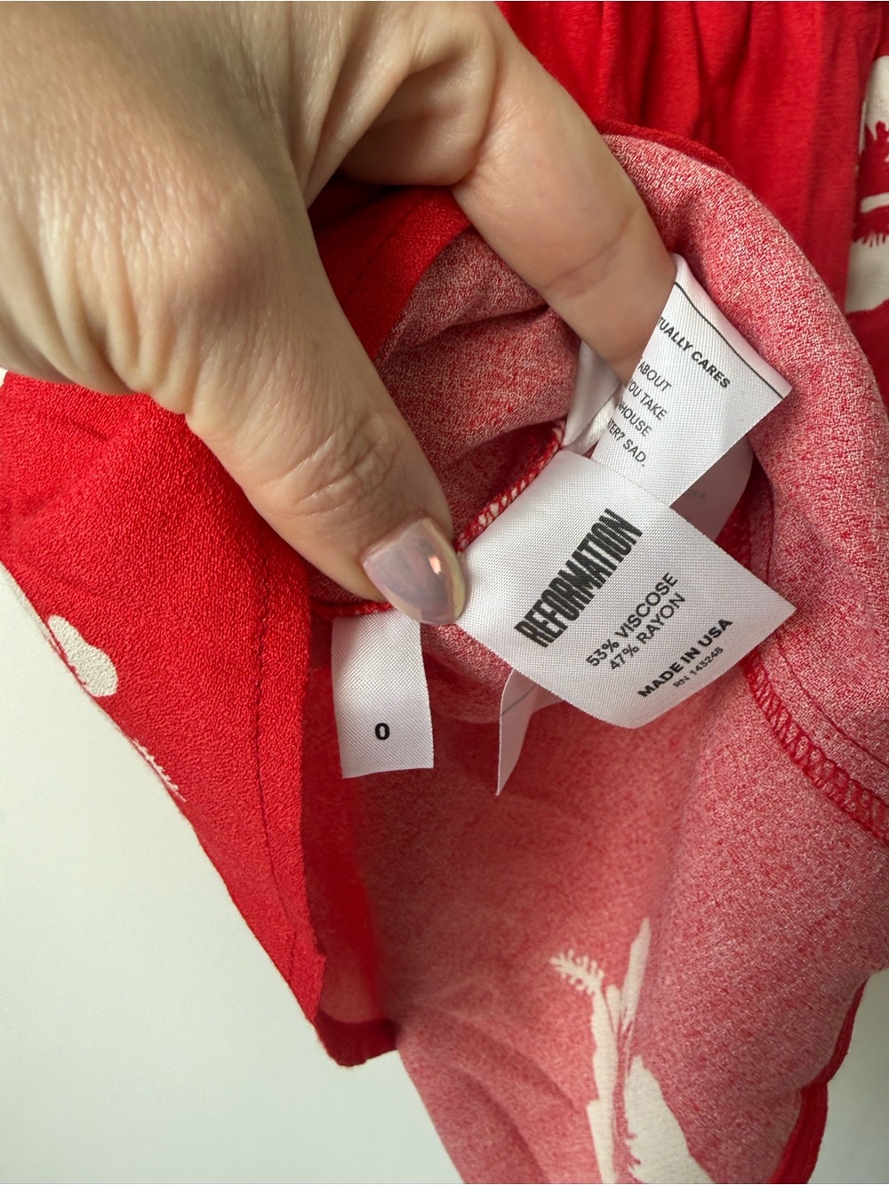 Reformation Rooney Red White Hawaiian Floral Mini Dress 0 - Picture 7 of 7